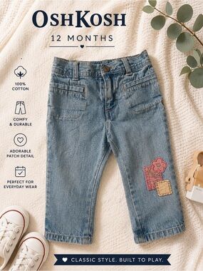 OshKosh B’gosh Embroidered Jeans – 12 Months 💙